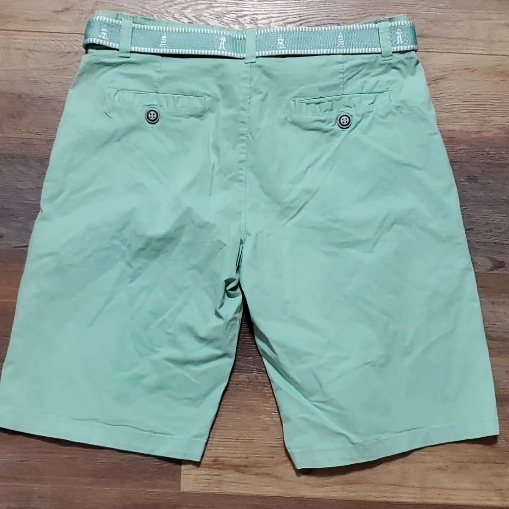 Ditch plains by Ricky Singh mint green cotton belted flat front shorts nwt
